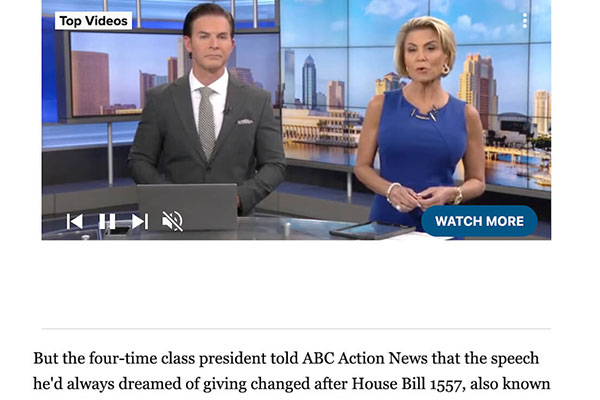 Sarasota County Senior Says Commencement Speech Is Being Censored
